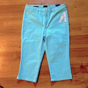NWT Talbots Pedal Pusher Jean Sz 12 Aqua color